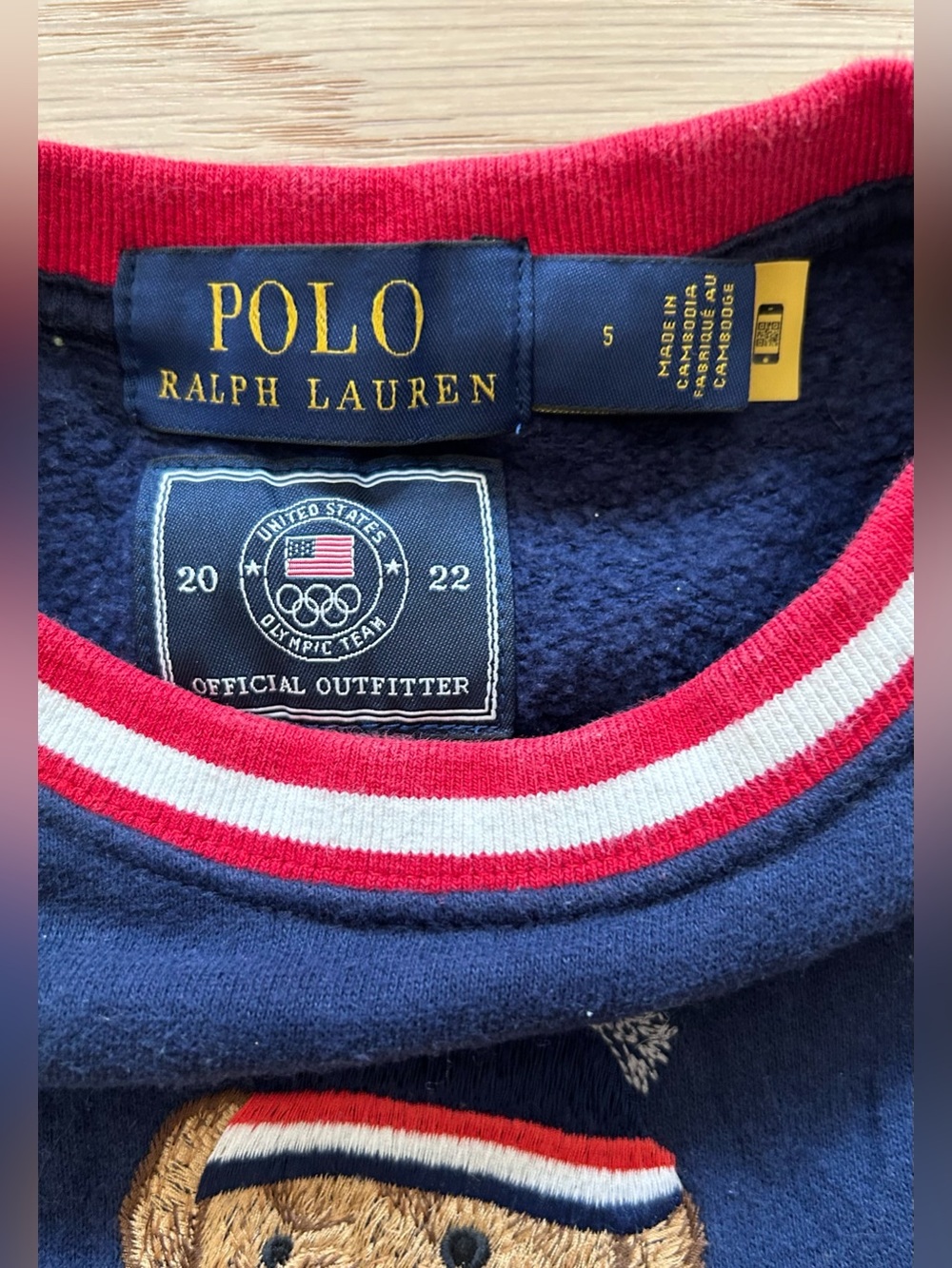 Toddler Polo Bear by Ralph Lauren USA Olympics 2022 Crewneck Sweatshirt - Size 5 - Picture 2 of 3